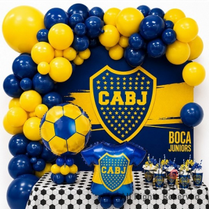 SET DE GLOBOS ARCO XL FELIZ CUMPLEA�OS BOCA (GY7466) 105 UNIDADES